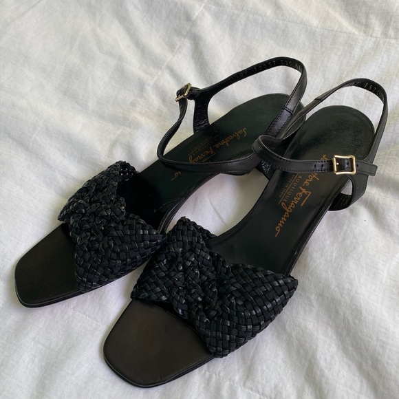 Salvatore Ferragamo Leather Black Dress Sandals - Picture 2 of 6